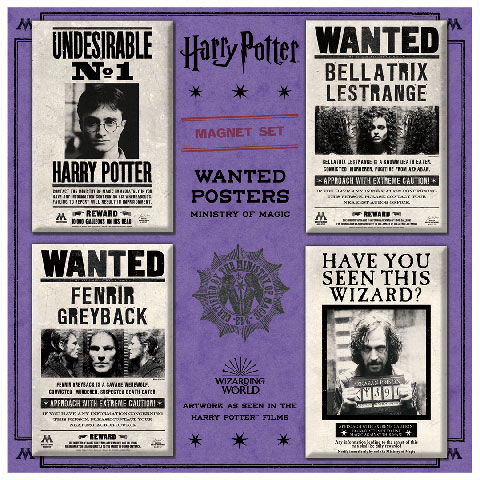 Lot de magnets - Ministry of Magic Wanted Posters