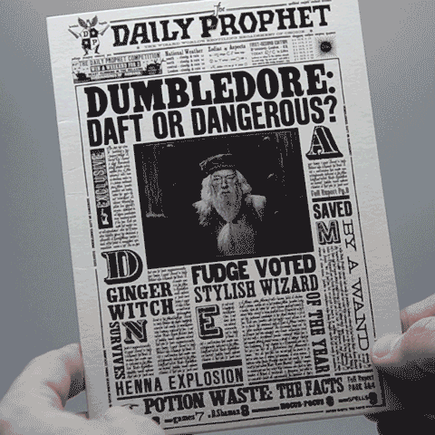 Carte Lenticulaire Dumbledore Daily Prophet