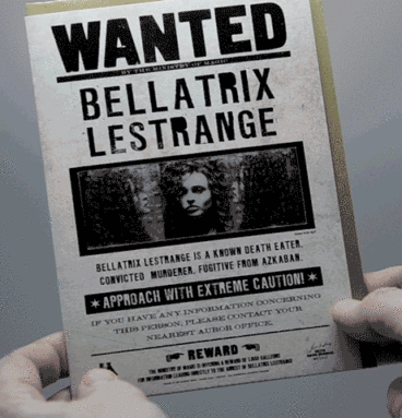 carte wanted 3D bellatrix lestrange