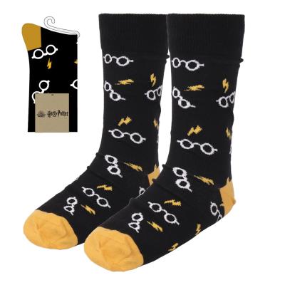Paire chaussettes Harry Potter - Lunettes et éclair noir et jaune