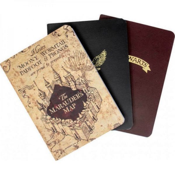 Lot de 3 Petits Carnets de Notes Harry Potter Maraudeur A6
