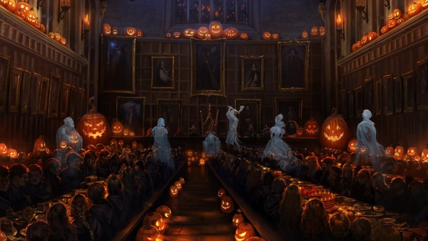 Grande Salle de Poudlard dessin - déguisements halloween harry potter
