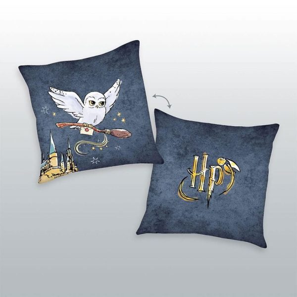 HARRY POTTER - Coussin - Logo HP et Hedwige