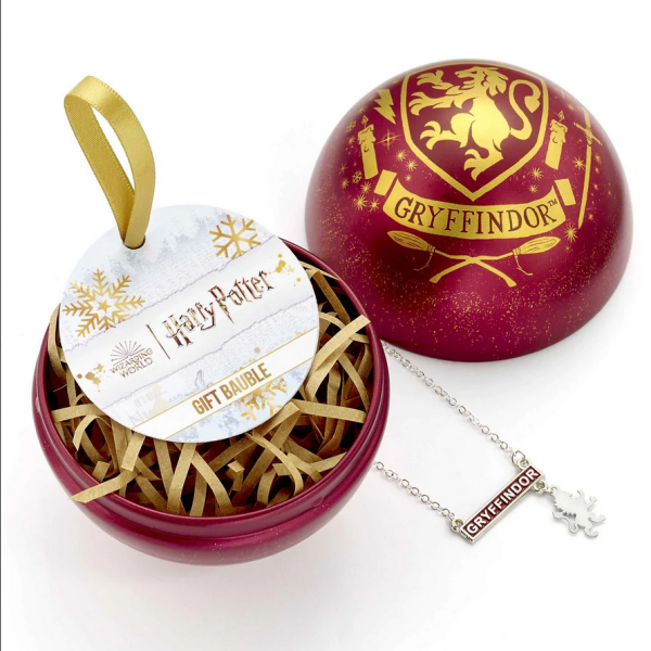 HARRY POTTER - Boule de Noël - Gryffondor avec collier