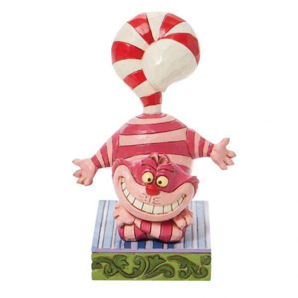 Figurine Disney - Jim Shore - Alice au pays des merveilles - Chat Cheshire - La joie en forme de canne de Noël