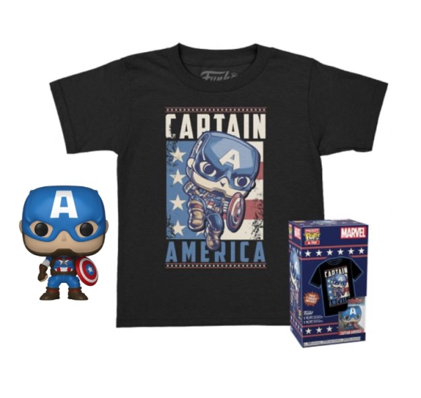 MARVEL - POP mini et t-shirt - Captain America