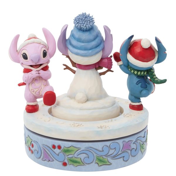 DISNEY - Jim Shore - Stitch et Angel - Bonhomme de neige rotatif – Image 4