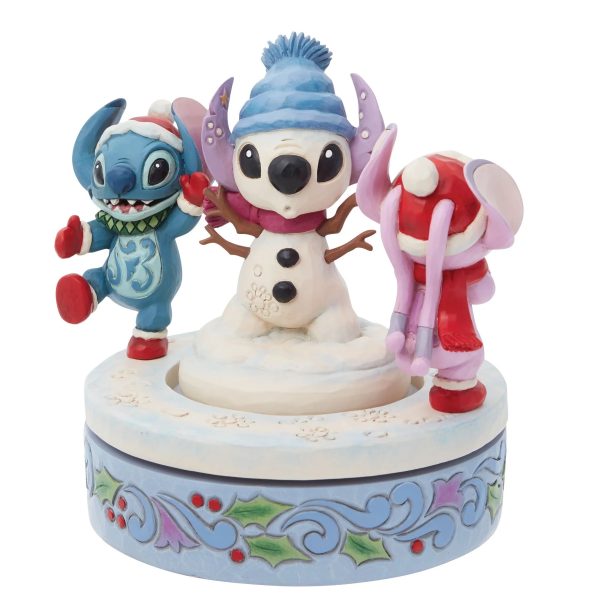 DISNEY - Jim Shore - Stitch et Angel - Bonhomme de neige rotatif – Image 3