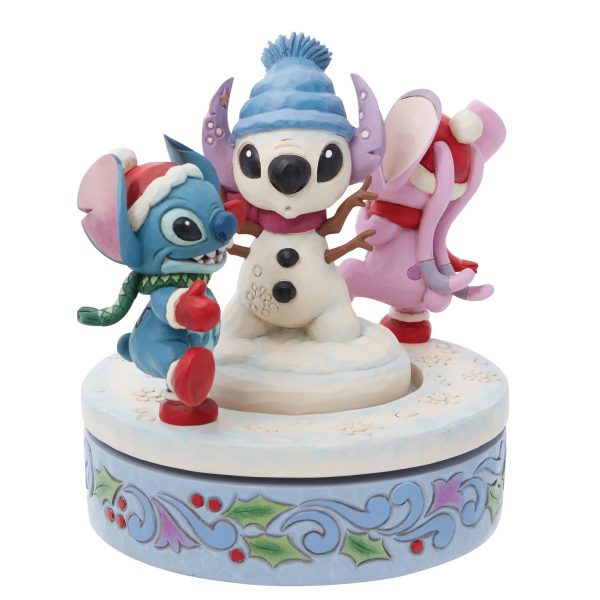 DISNEY - Jim Shore - Stitch et Angel - Bonhomme de neige rotatif – Image 2