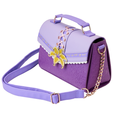 Sac à main / bandoulière aux couleurs de la robe de Raiponce (violet / rose)