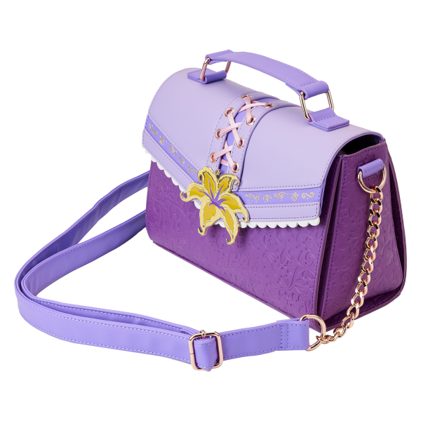 Sac à main / bandoulière aux couleurs de la robe de Raiponce (violet / rose)